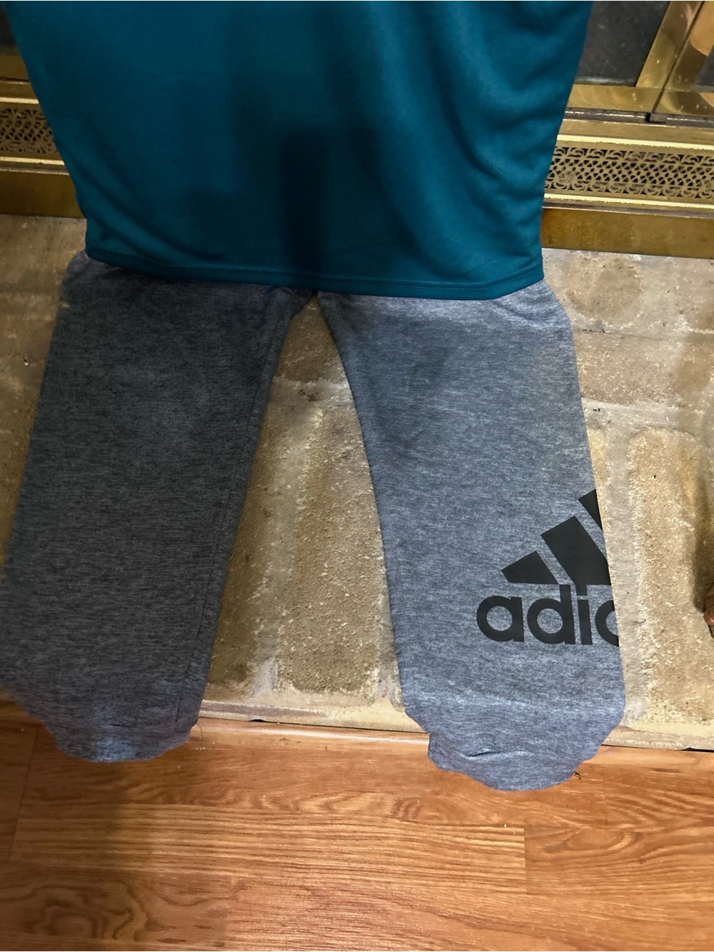 adidas Kids Gray Sweatpants with Black Logo